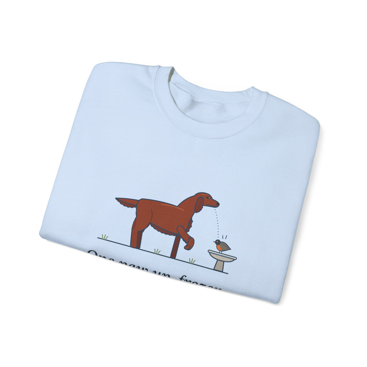 Irish Setter Crewneck Sweatshirt - One Paw Up, Frozen, A Robin Landed Dog Lover Gift
