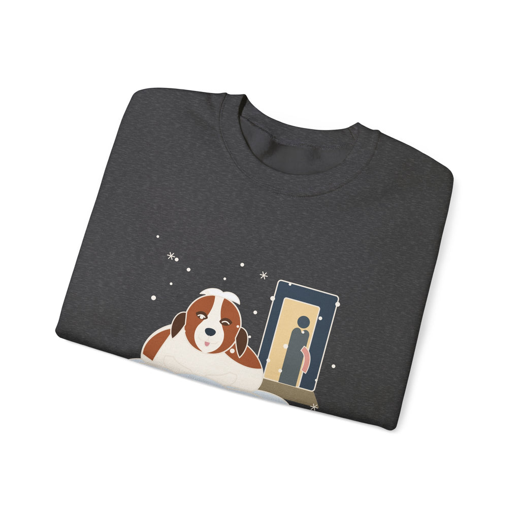 Saint Bernard Winter Crewneck Sweatshirt - Inside Dog Until the First Big Snow Big Dog Gift
