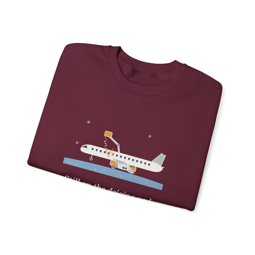 Holiday Travel Crewneck Sweatshirt - Still on the Deicing Pad Winter Flight Gift