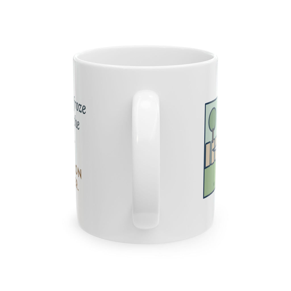 English Setter Mug, Froze Mid-Step in the Backyard, Target Was a Sparrow on the Feeder, Funny Coffee Mug 11oz