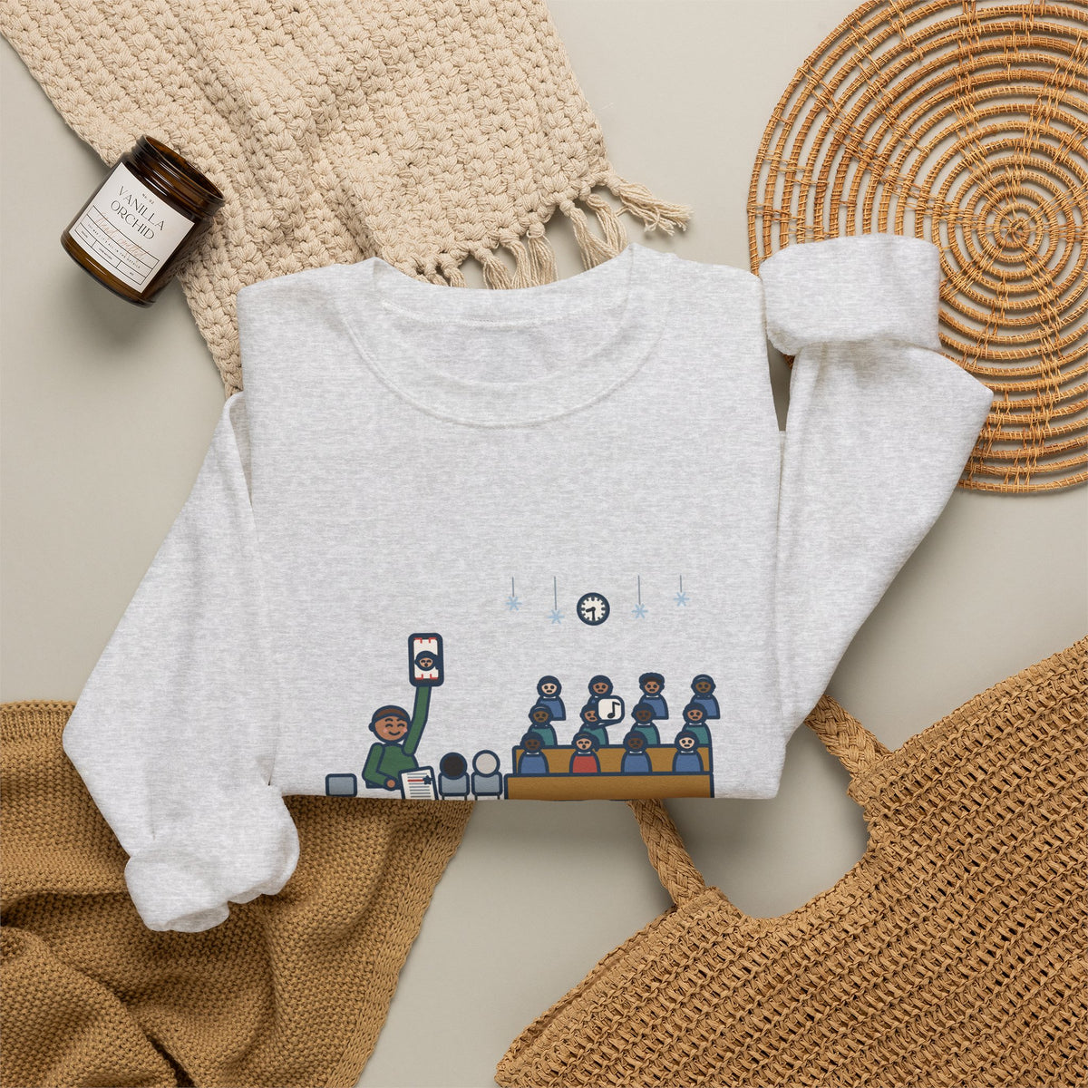 Winter Concert Sweatshirt, Sat for Ninety Minutes, My Kid Sang One Line in the Third Song, Funny Concert Night Crewneck