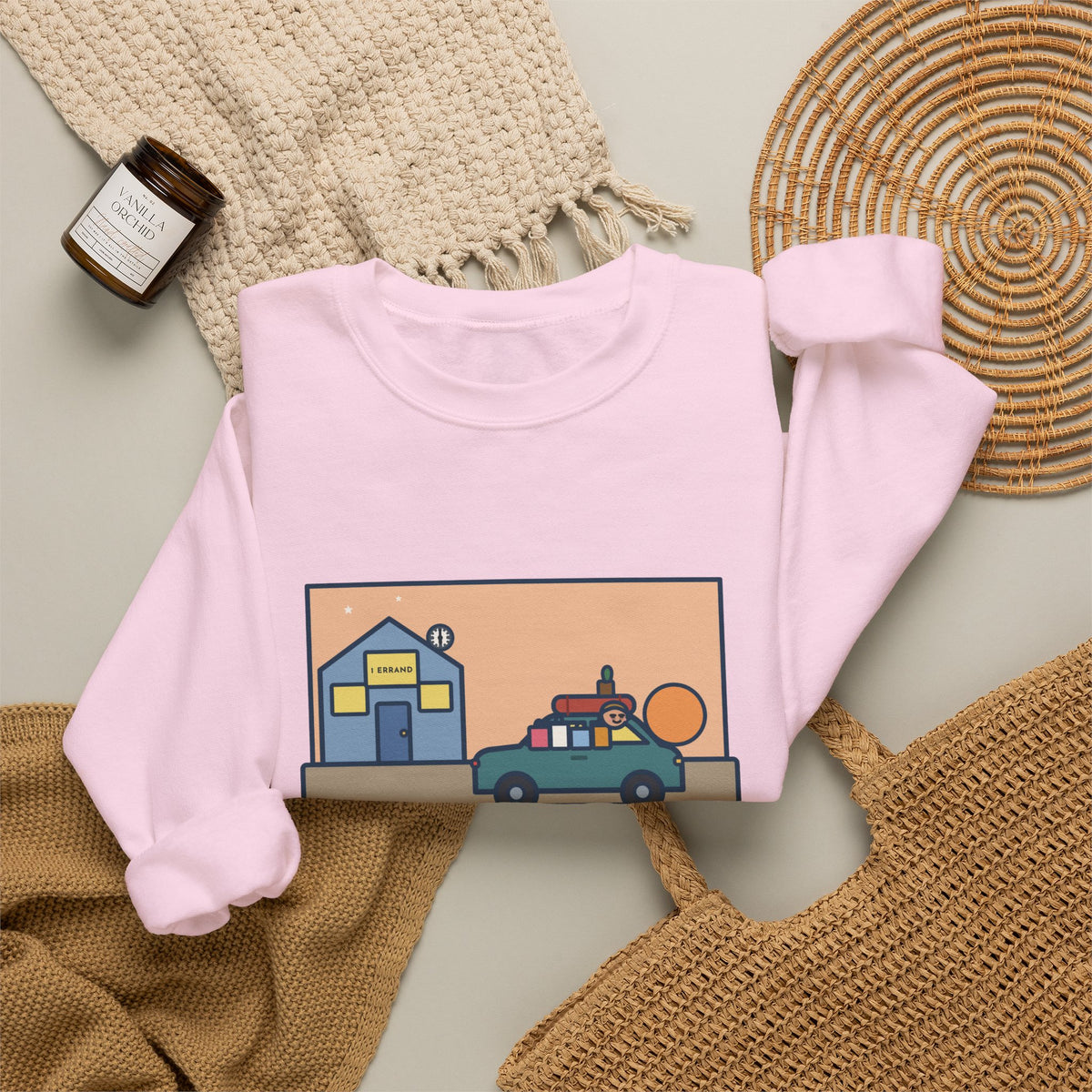 Saturday Errand Sweatshirt, The Plan Was One, Got Home at Six, Funny Driveway at Dusk Crewneck