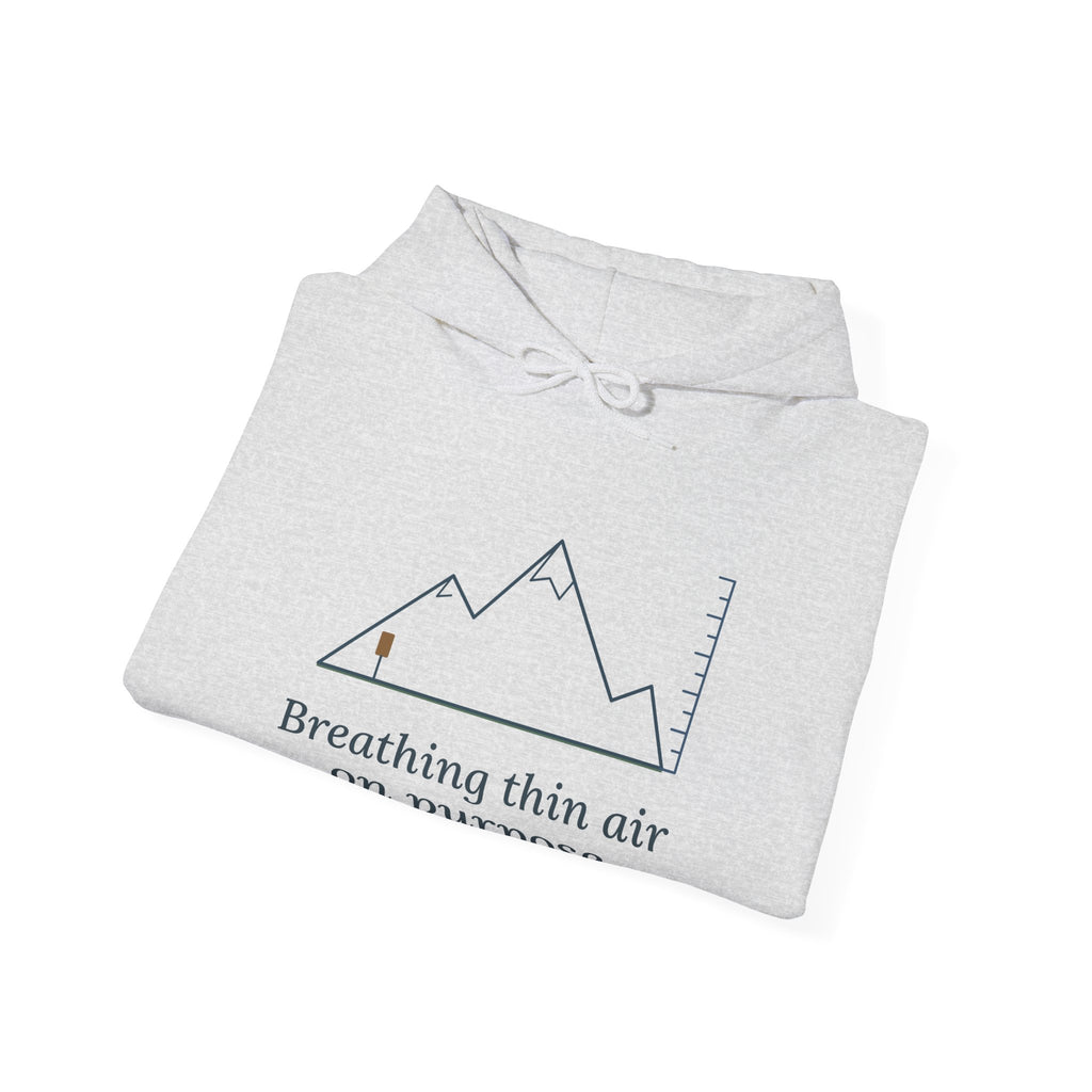 Colorado Hiking Hoodie - Breathing Thin Air on Purpose Mountain Hooded Sweatshirt