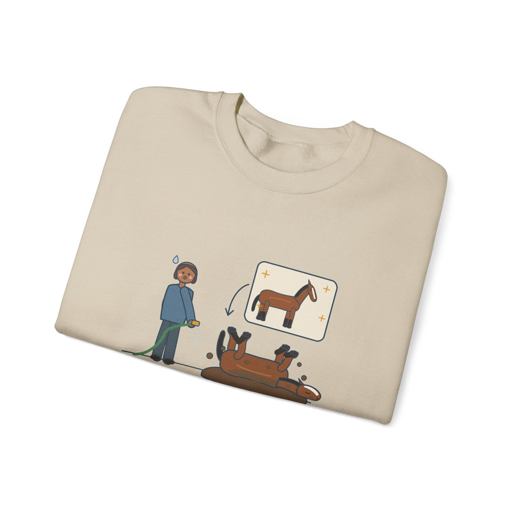 Horse Lover Crewneck Sweatshirt - Every Bath Ends in a Mud Roll