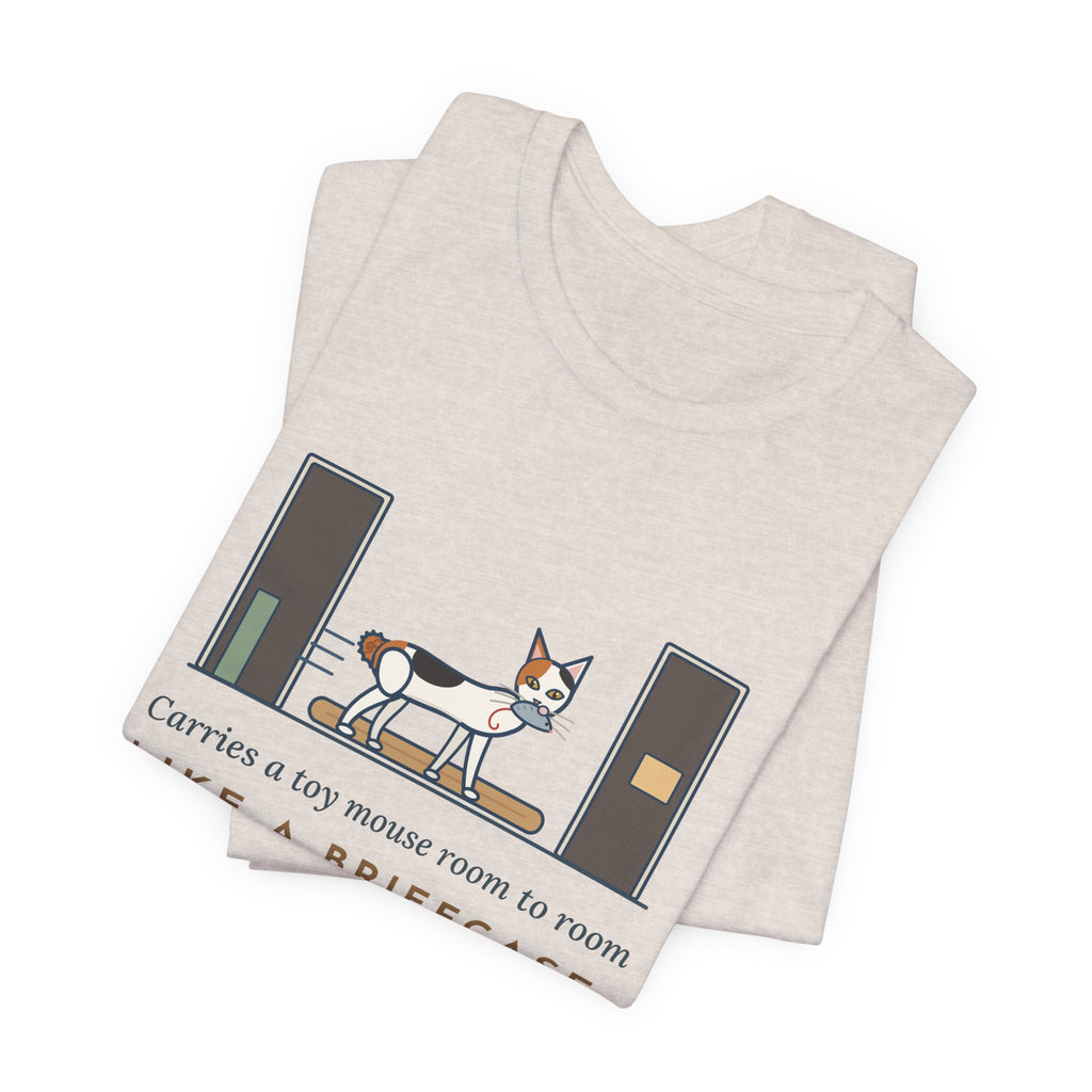 Japanese Bobtail Cat T-Shirt - Carries a Toy Mouse Room to Room Like a Briefcase