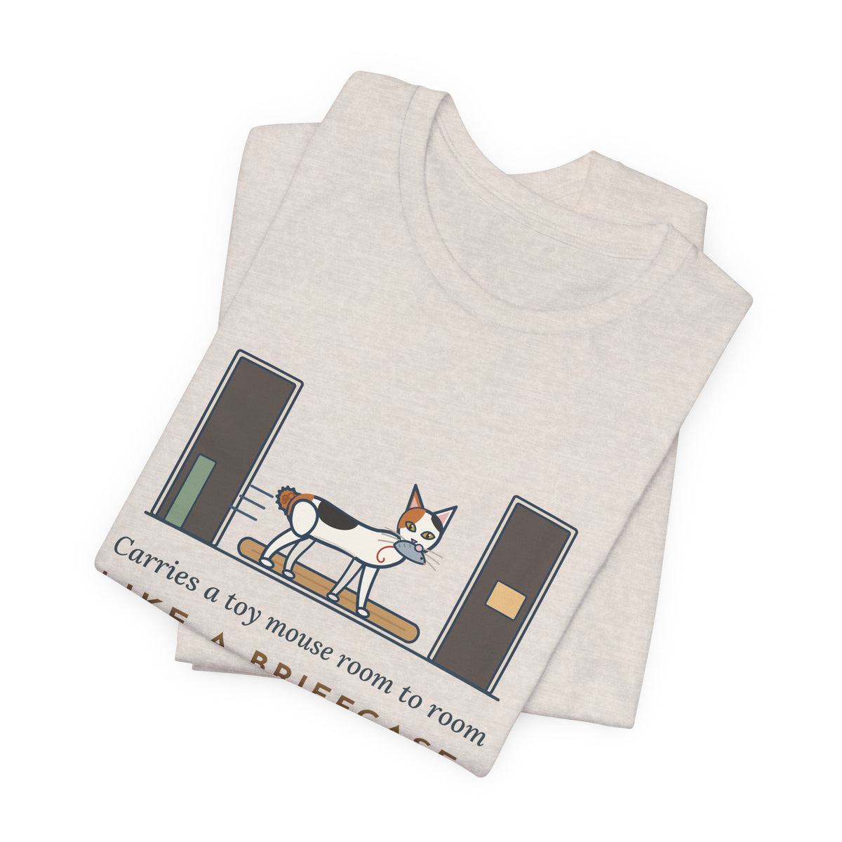 Japanese Bobtail Cat T-Shirt - Carries a Toy Mouse Room to Room Like a Briefcase