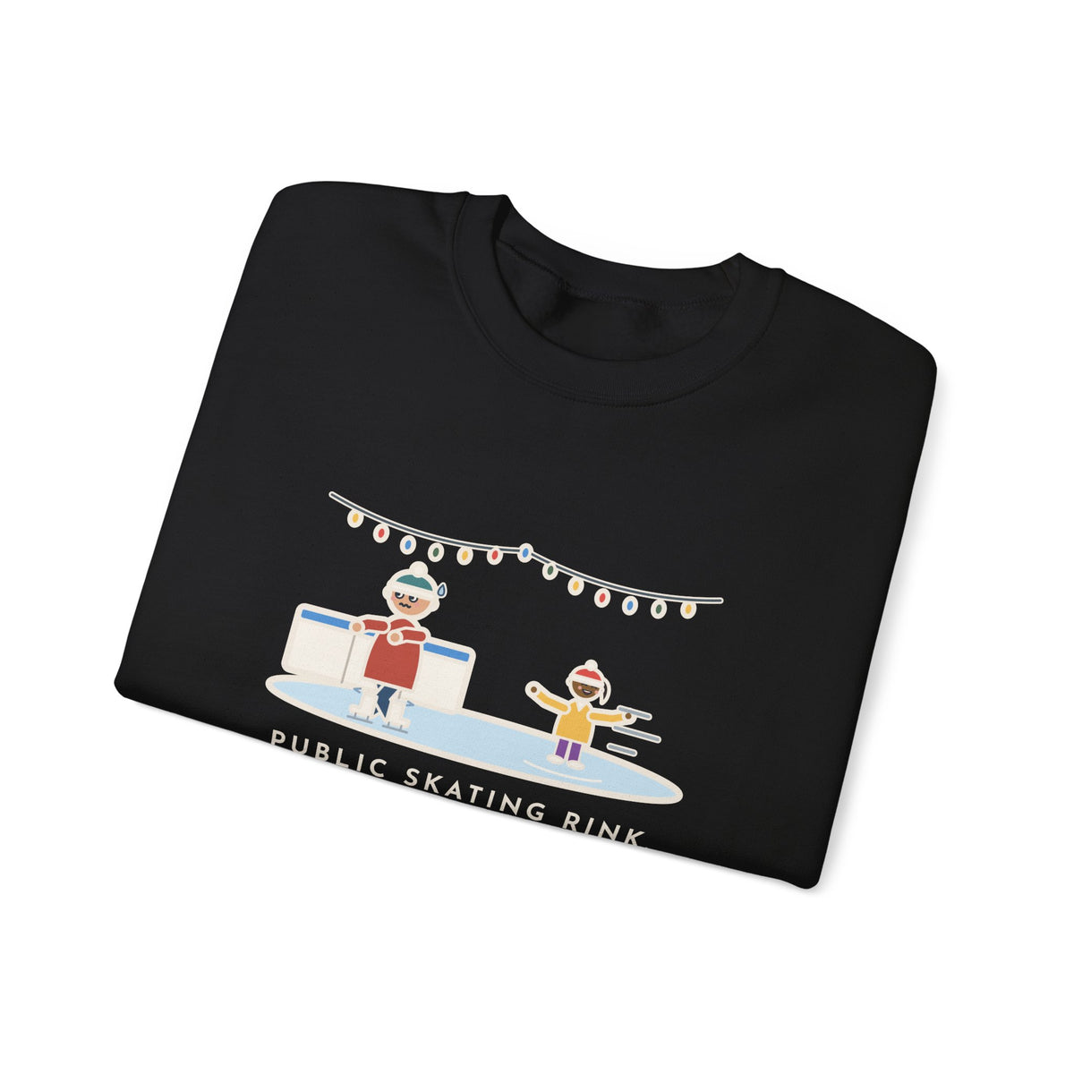 Ice Skating Sweatshirt, Held the Wall for an Hour, A Six-Year-Old Skated Past Me Backward, Funny Outdoor Rink Crewneck