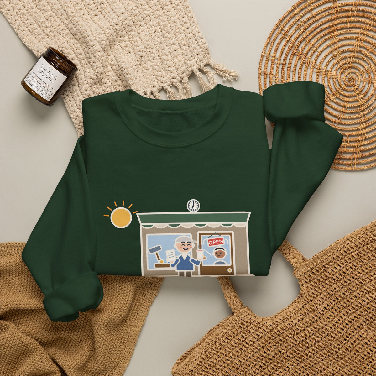 Retired, Still Up at 5:30 Sweatshirt, Funny Retired Crewneck with Hardware Store Dawn