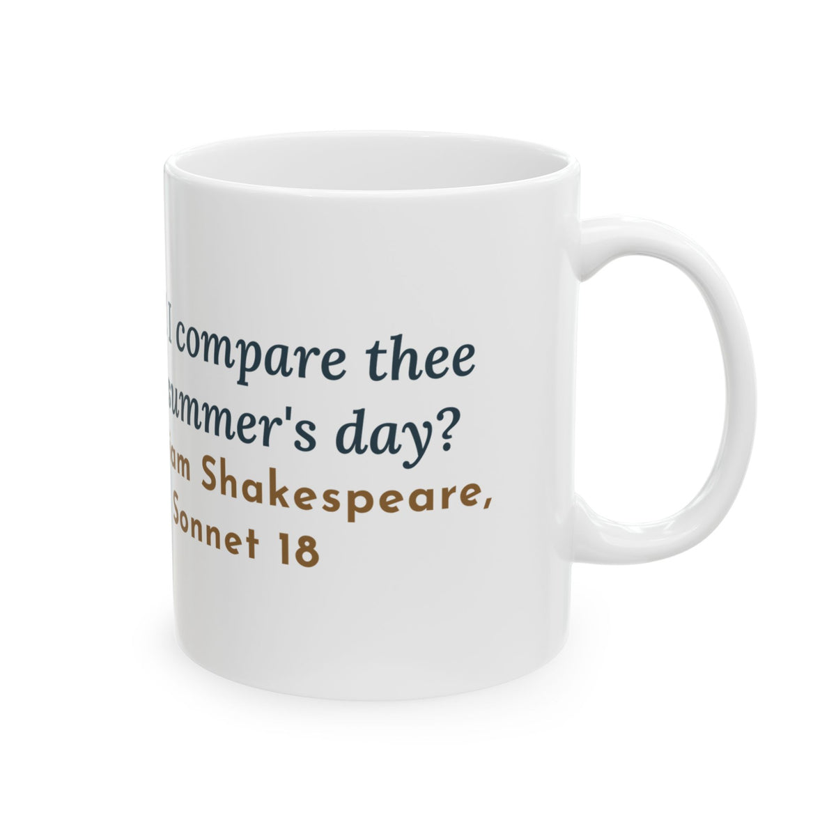 Shakespeare Quote Mug, Shall I Compare Thee to a Summer's Day, Love Framed Meadow Coffee Mug 11oz