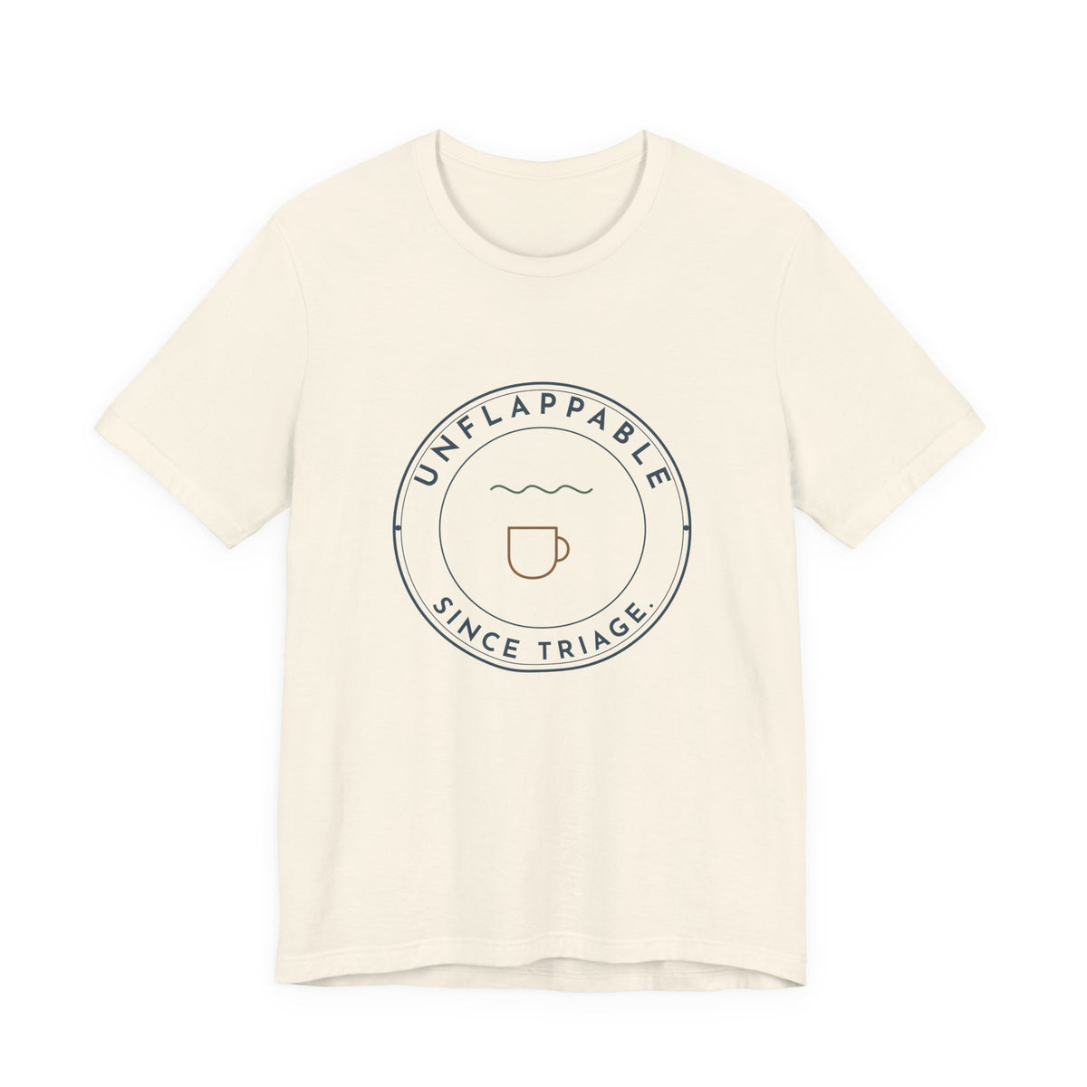 ER Nurse T-Shirt - Unflappable Since Triage Retro Badge Tee for Emergency Nurses
