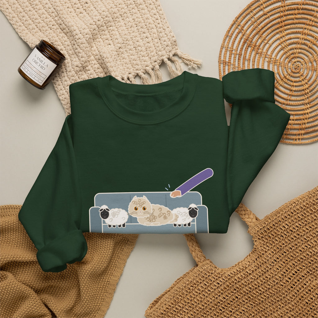 Selkirk Rex Crewneck Sweatshirt - Mistaken for a Stuffed Sheep