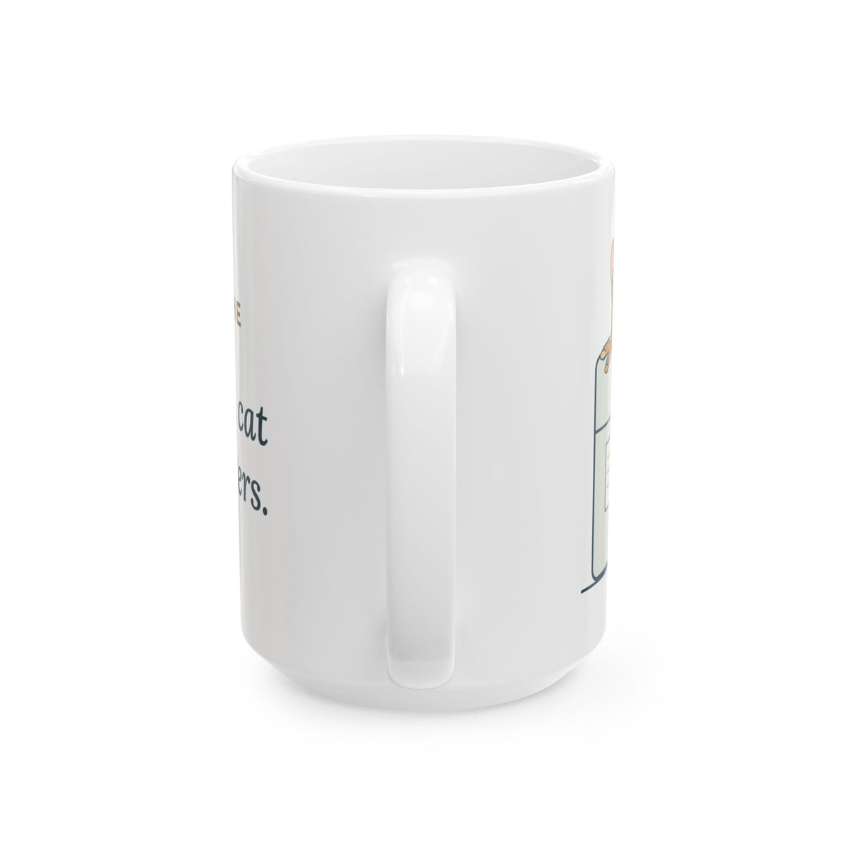 Large Savannah Cat Mug 15oz - Top of the Fridge Is Savannah Cat Headquarters, Cat Lover Coffee Mug