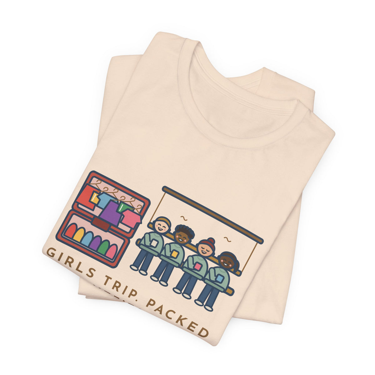 Funny Girls Trip T-Shirt, Packed Six Outfits a Day, Lived in One Sweatshirt, Porch Swing Friends Tee