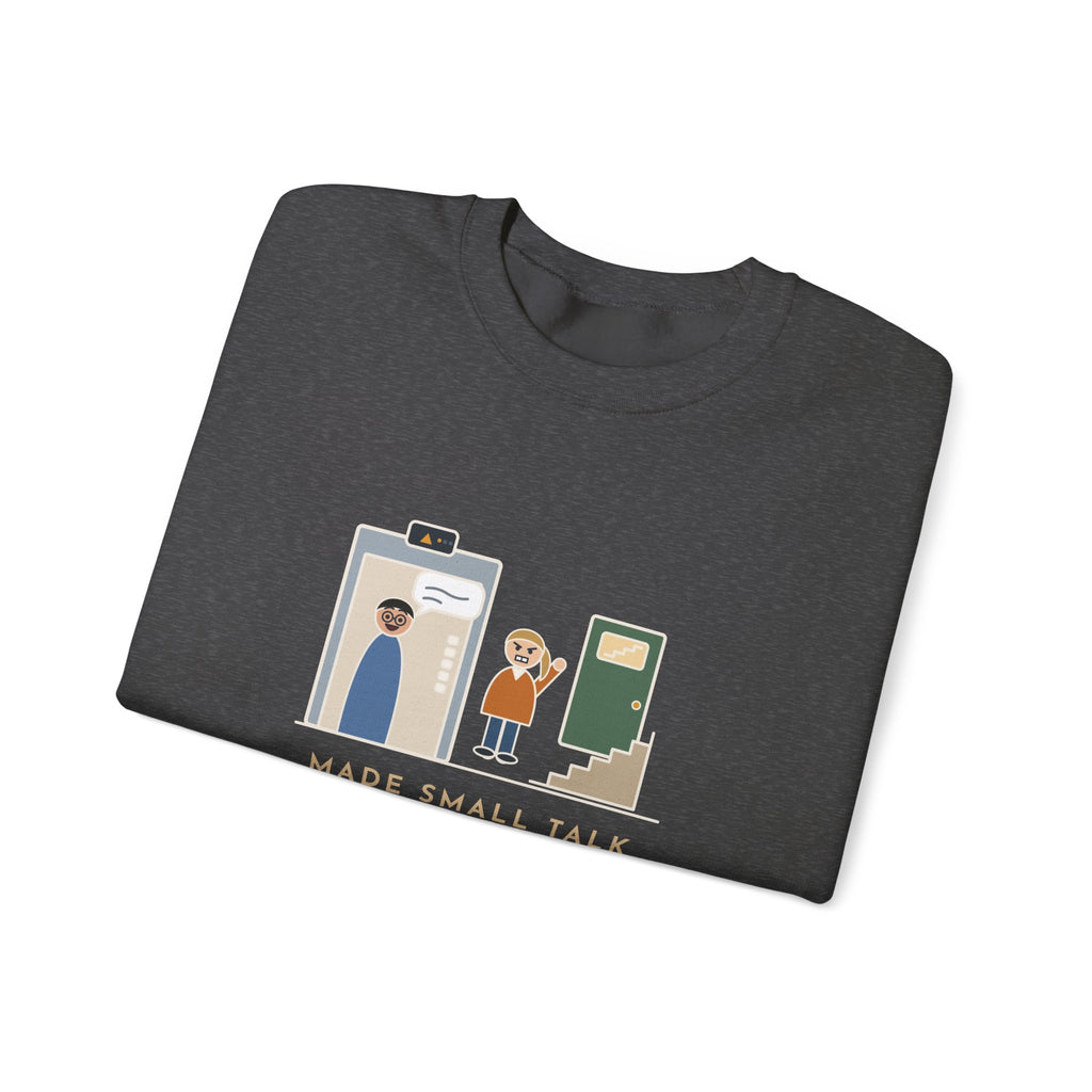 Funny Introvert Crewneck Sweatshirt - Escaped Elevator Small Talk Two Floors Early