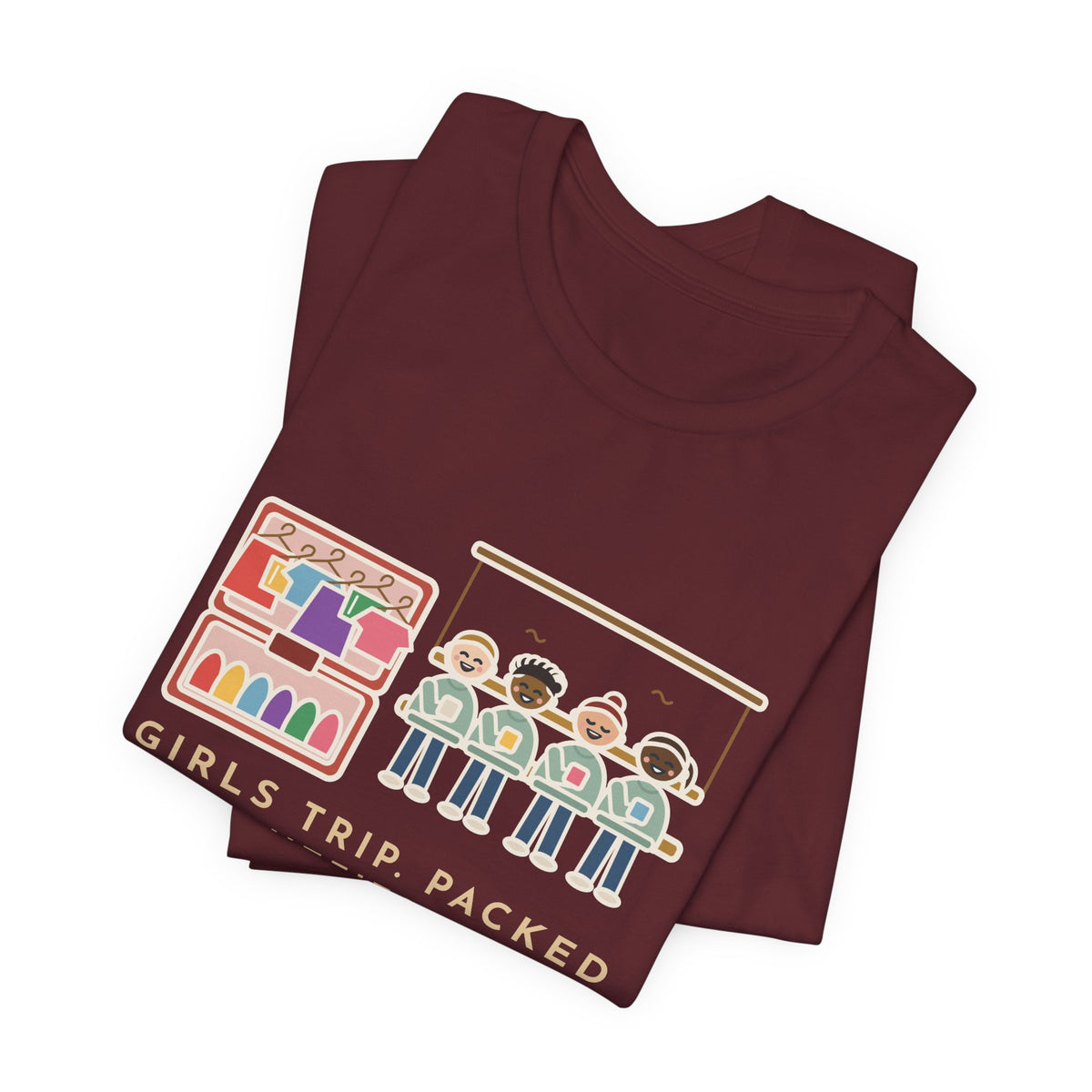 Funny Girls Trip T-Shirt, Packed Six Outfits a Day, Lived in One Sweatshirt, Porch Swing Friends Tee