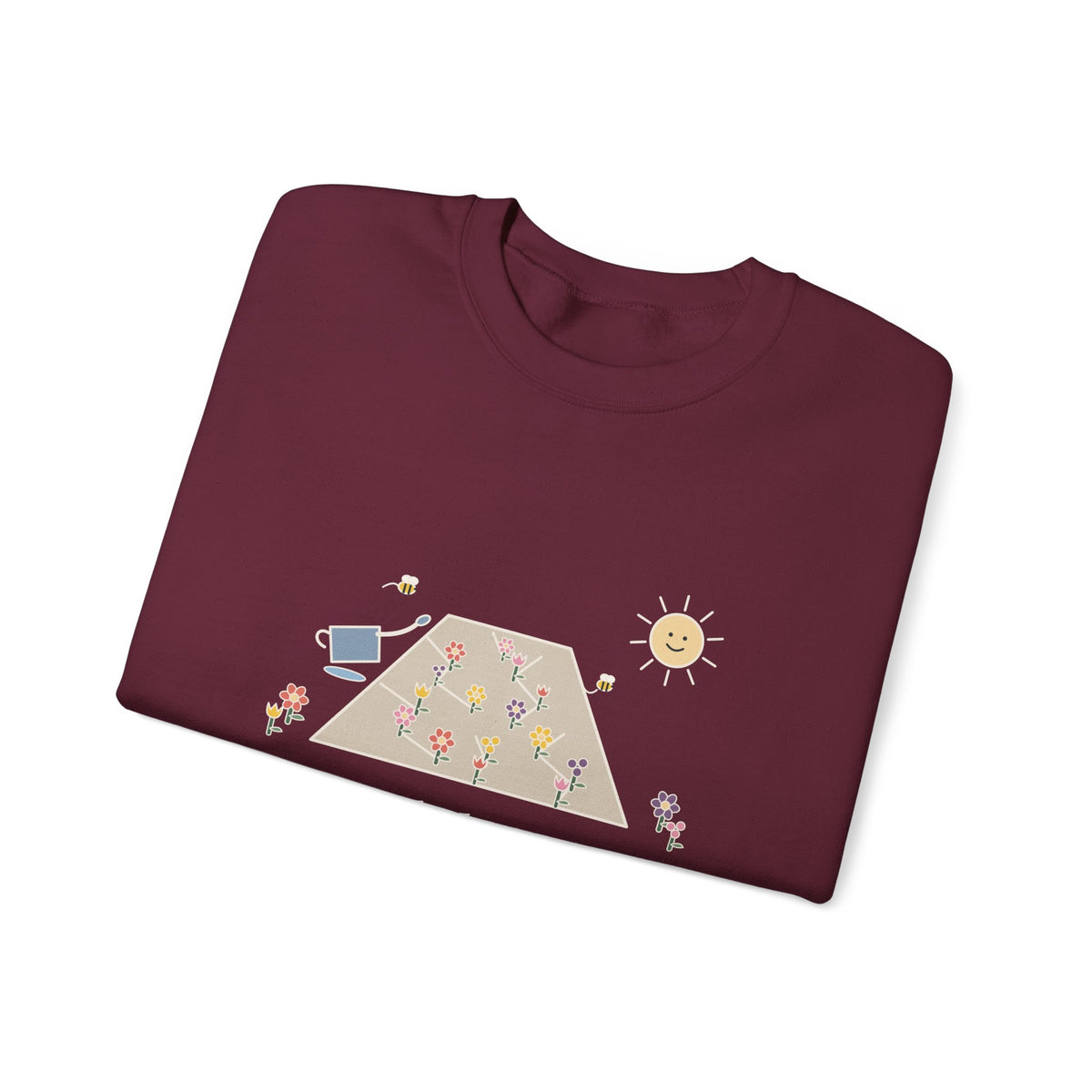 Earth Laughs in Flowers Sweatshirt, Garden Emerson Quote Crewneck with Wildflower Path