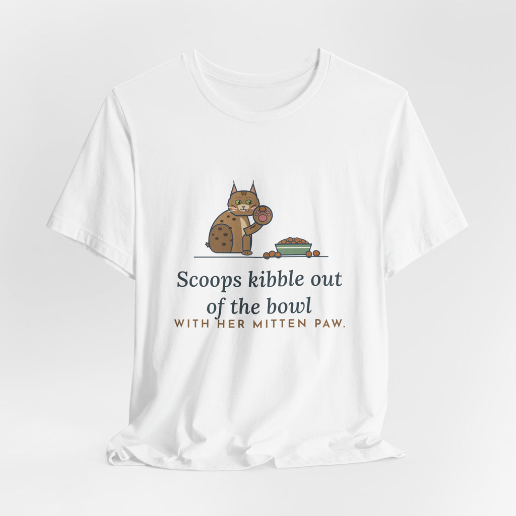 Pixiebob Cat T-Shirt - Scoops Kibble Out of the Bowl With Her Mitten Paw