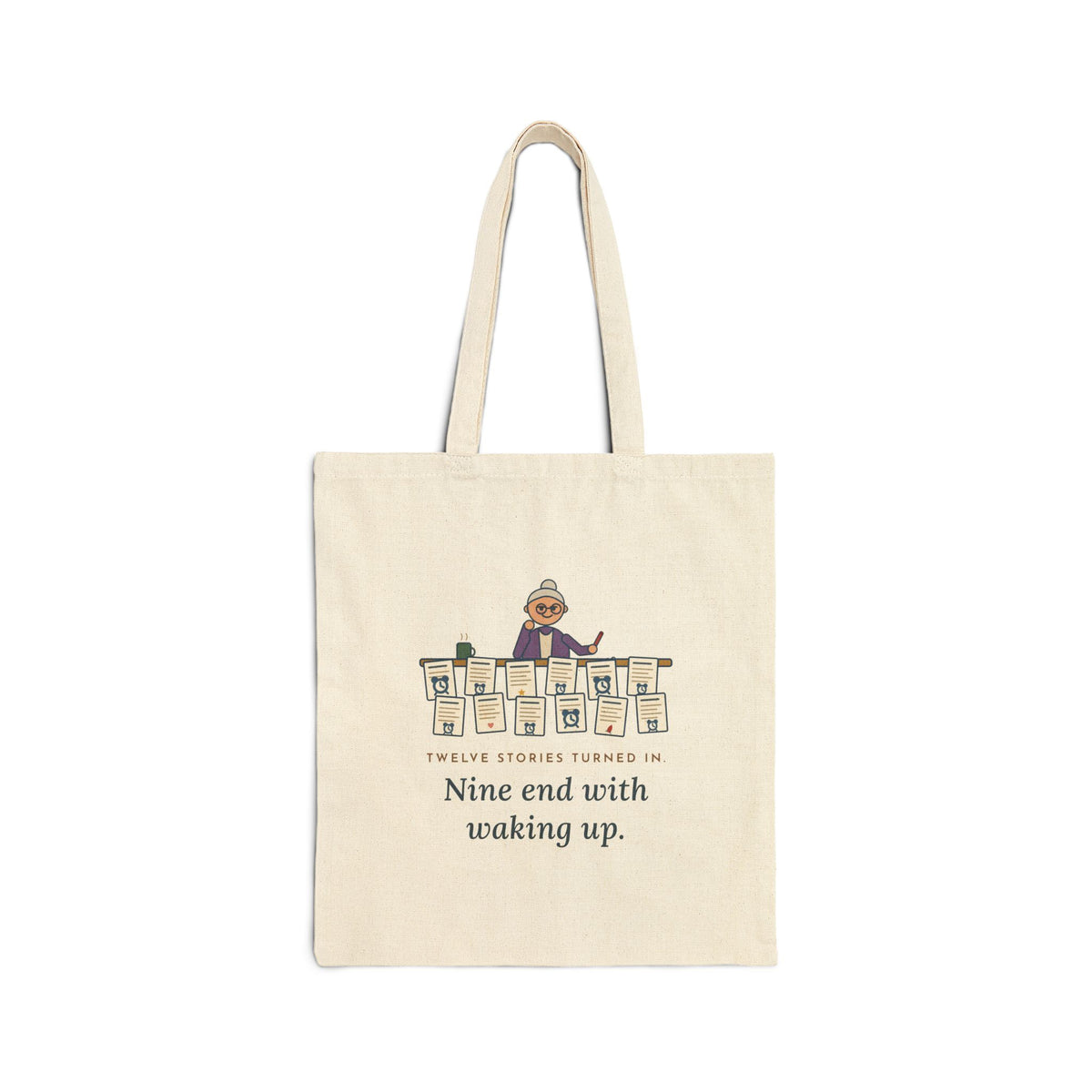 Creative Writing Teacher Tote Bag - Nine Stories End With Waking Up