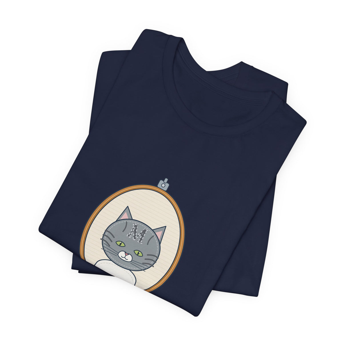 Gray Tabby Cat T-Shirt - Forehead M Initial, Nature's Own Letter Tabby Cat Lover Tee