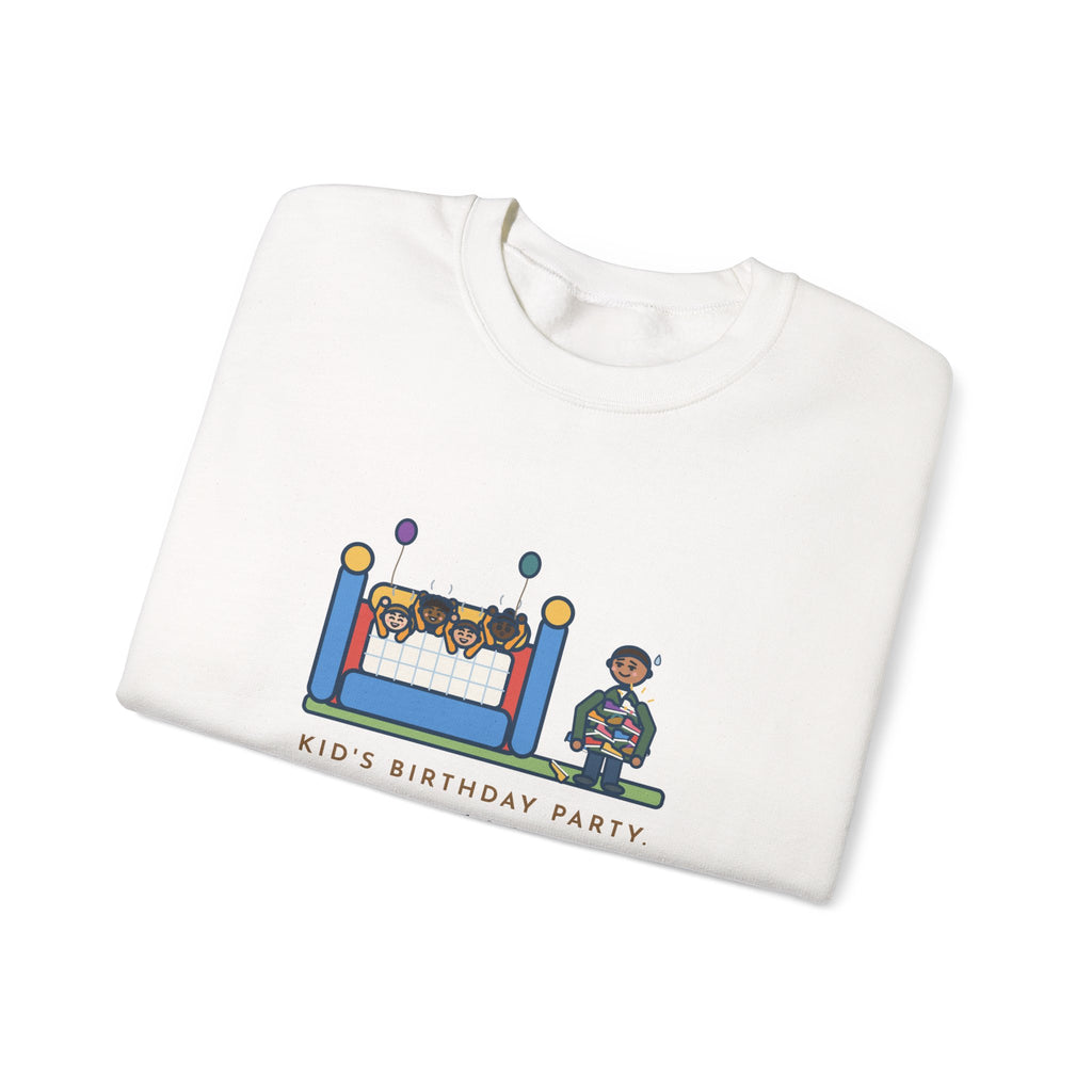 Birthday Party Sweatshirt, Sixteen Kids, One Bounce House, and I Held Every Shoe, Funny Backyard Party Crewneck