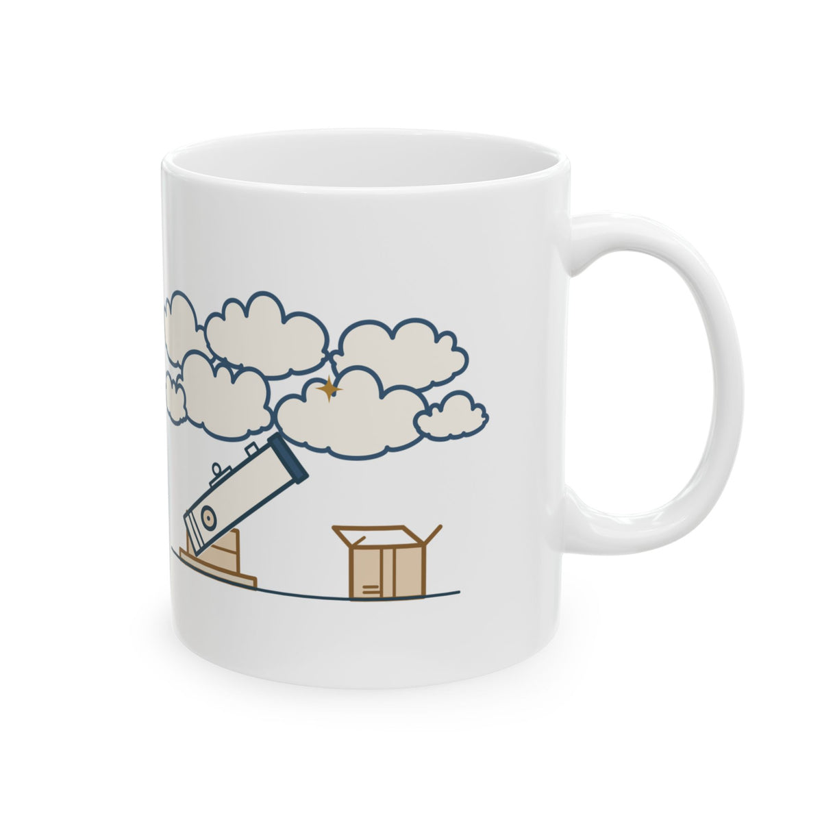 Amateur Astronomy Coffee Mug - New Telescope, Sorry About the Clouds Funny Stargazer Gift Mug