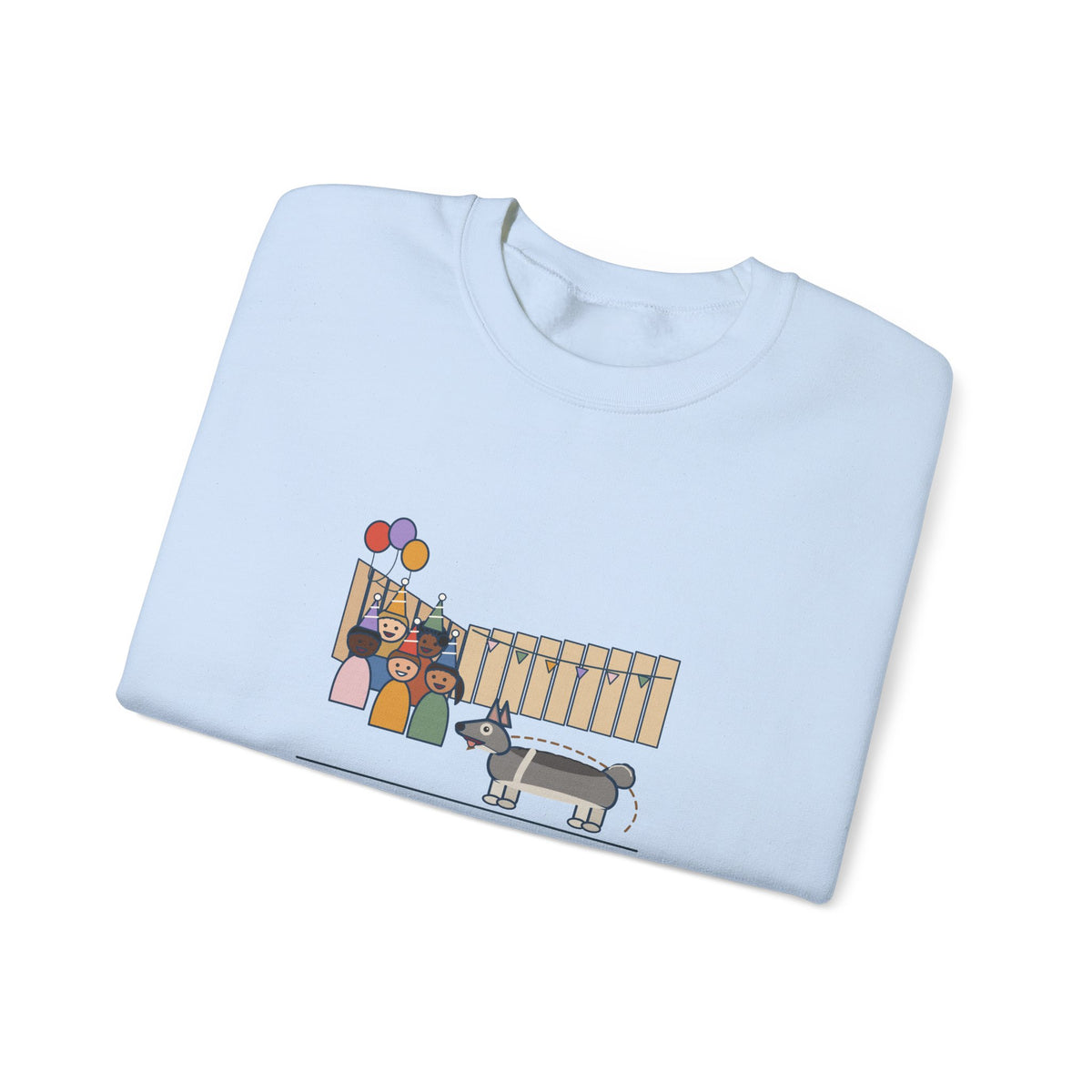 Swedish Vallhund Crewneck Sweatshirt - Herded the Birthday Party Into One Corner