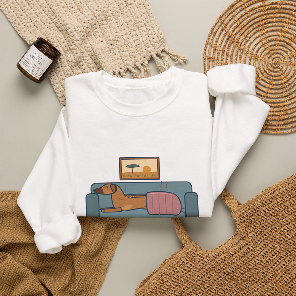 Rhodesian Ridgeback Crewneck Sweatshirt - Lives Under the Heated Blanket