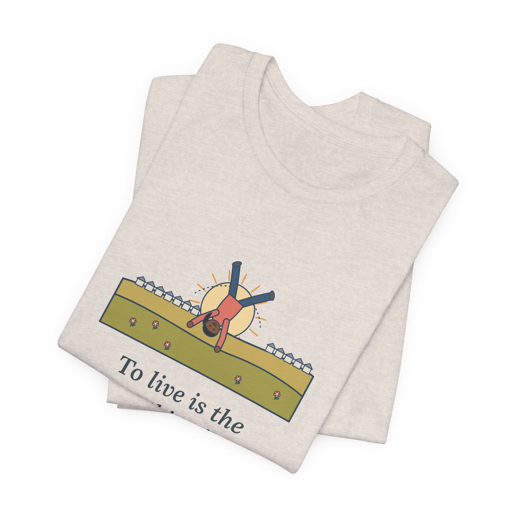 Oscar Wilde Quote T-Shirt, To Live Is the Rarest Thing in the World, Literary Cartwheel Meadow Tee