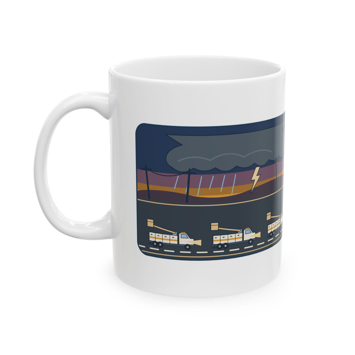 Lineworker Coffee Mug - Mutual Aid. Any State. Any Storm. 11oz Bucket Truck Cab Mug