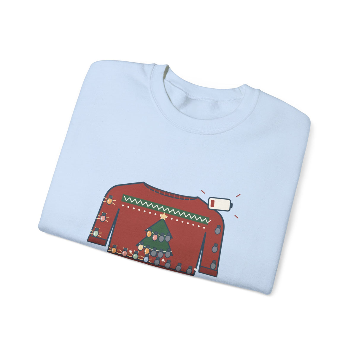 Tacky Sweater Party Crewneck Sweatshirt - Tackiness: 10. Battery Life: 2. Light-Up Christmas Joke