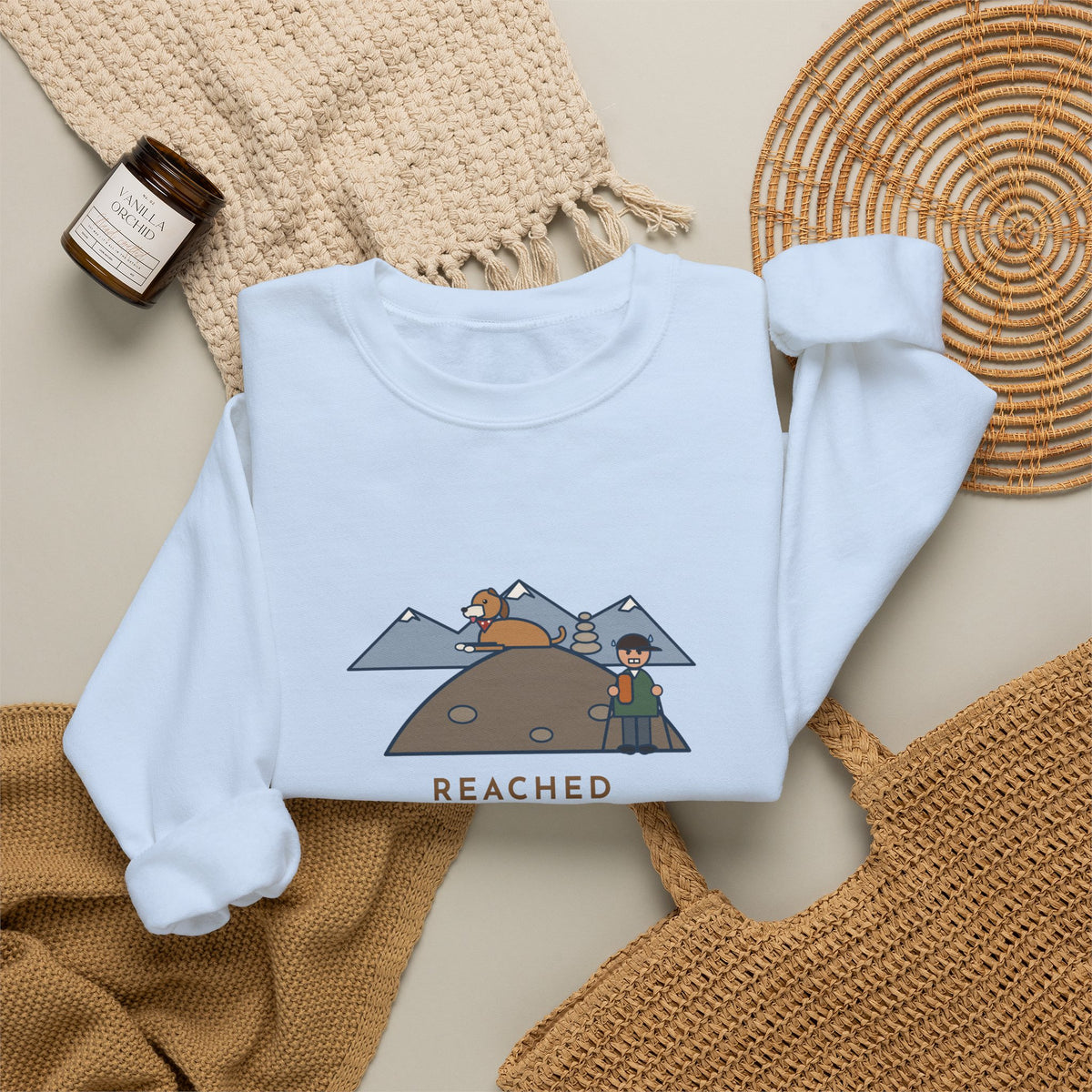 Funny Colorado Hiking Crewneck Sweatshirt - Summit Dog Got There an Hour Earlier