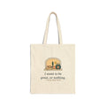 I Want to Be Great, or Nothing Tote Bag, Ambition Alcott Quote Tote with Palette and Laurel