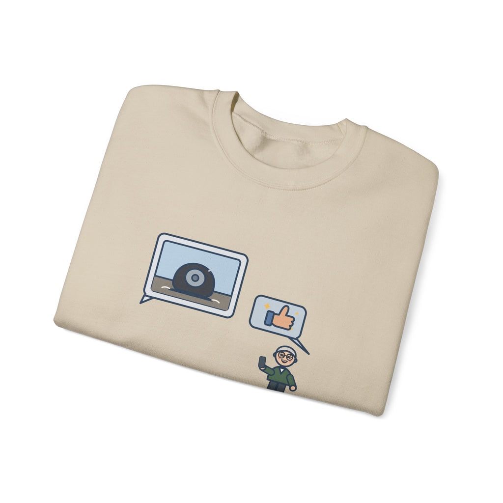 Funny Family Group Chat Crewneck Sweatshirt - Dad Said Awesome to My Flat Tire