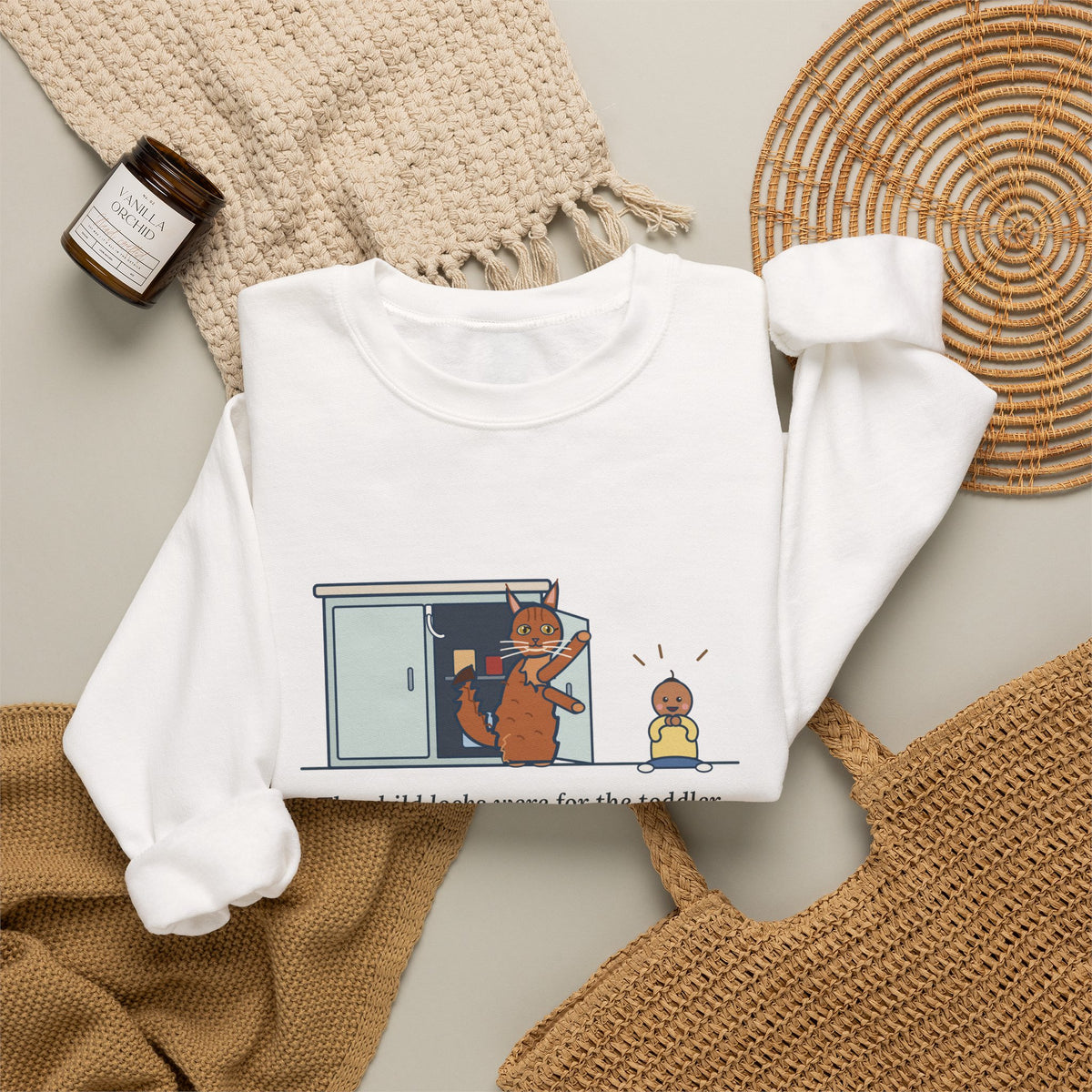 Somali Cat Crewneck Sweatshirt - The Somali Learned the Child Locks First Cat Lover Gift