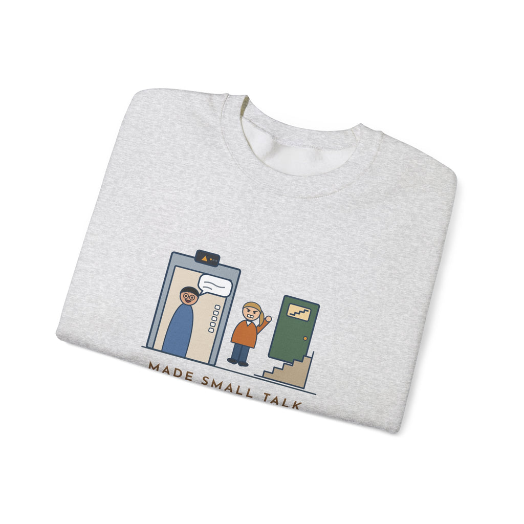 Funny Introvert Crewneck Sweatshirt - Escaped Elevator Small Talk Two Floors Early