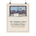 F. P. Church Quote Poster, Yes Virginia 1897 Editorial, Christmas Snowy Windowsill Letter Wall Art