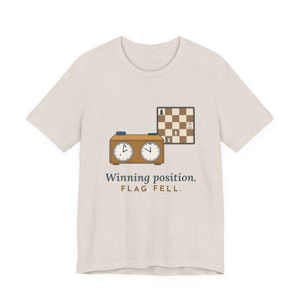 Chess T-Shirt - Winning Position. Flag Fell. Funny Blitz Chess Clock Tee