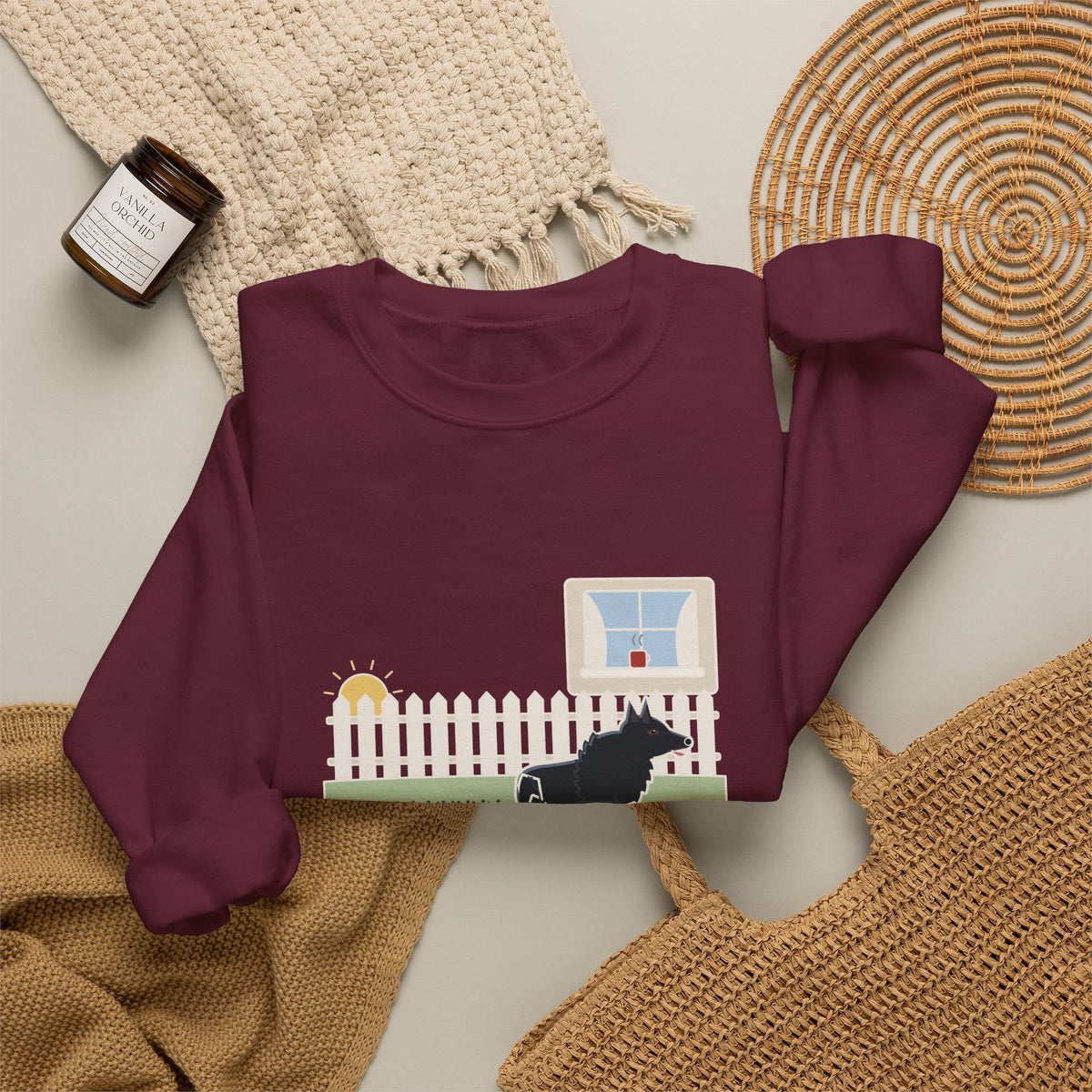 Schipperke Crewneck Sweatshirt - Patrolled the Fence Line Eleven Times Before Breakfast
