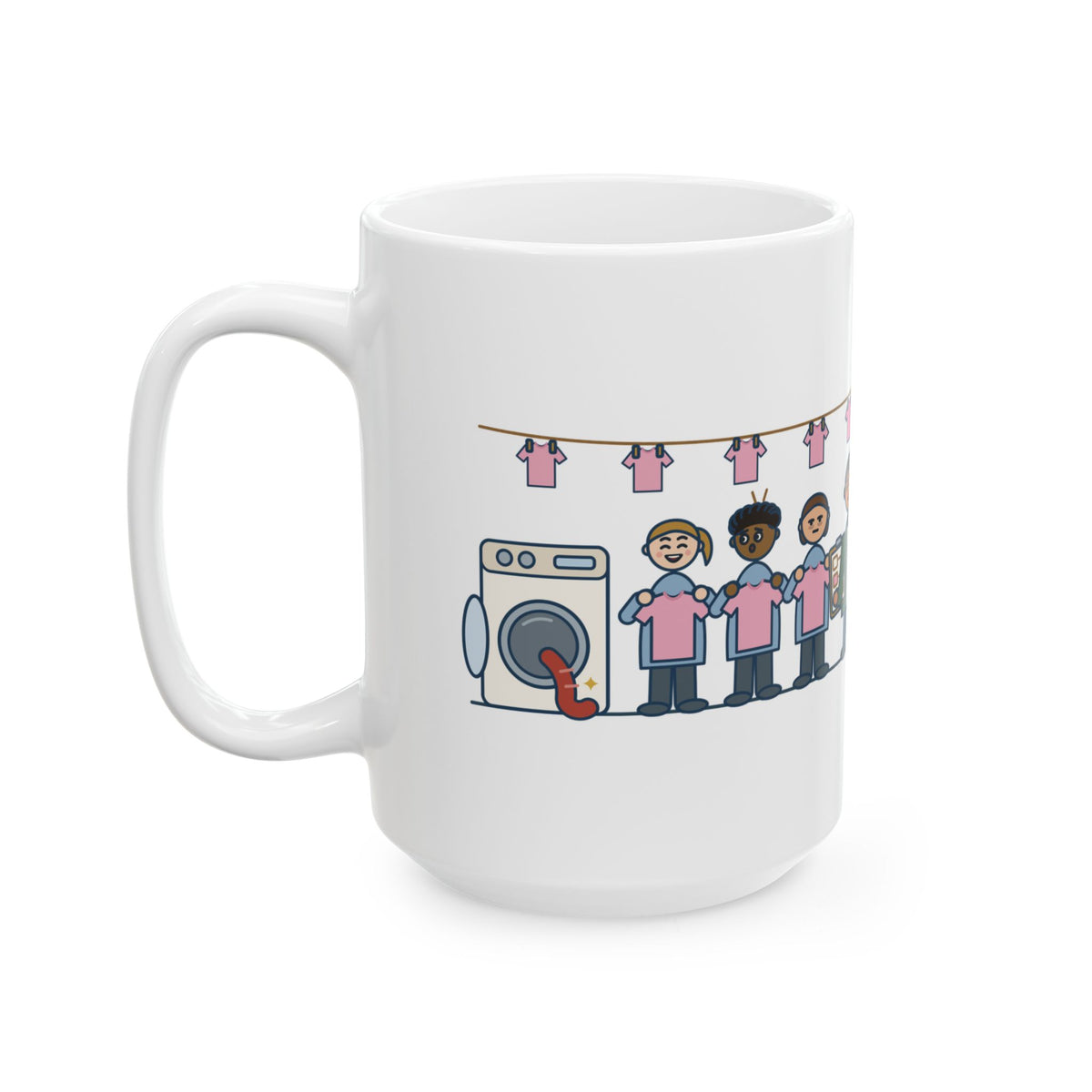Large 15oz Life Skills Teacher Mug - Laundry Lesson Pink Shirts