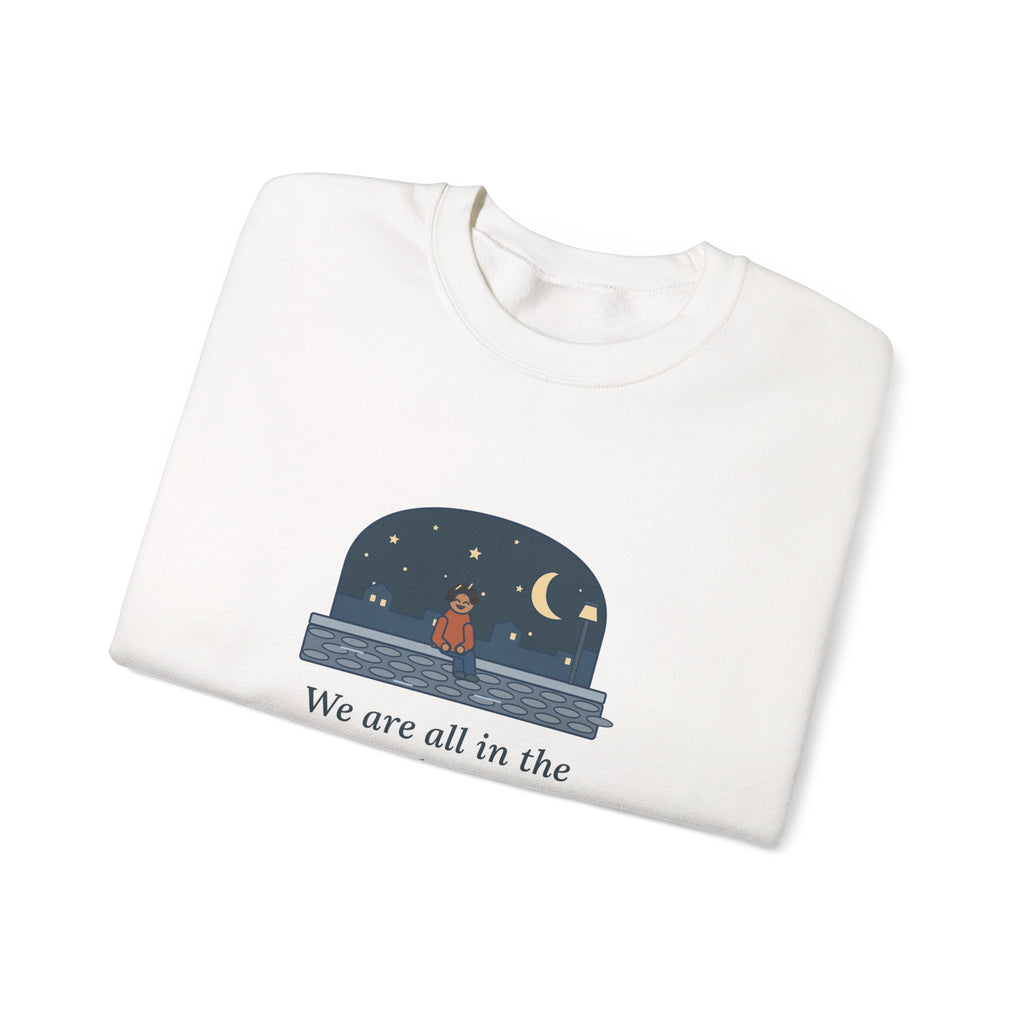 Some of Us Are Looking at the Stars Sweatshirt, Literary Oscar Wilde Quote Crewneck with Stargazer Curb