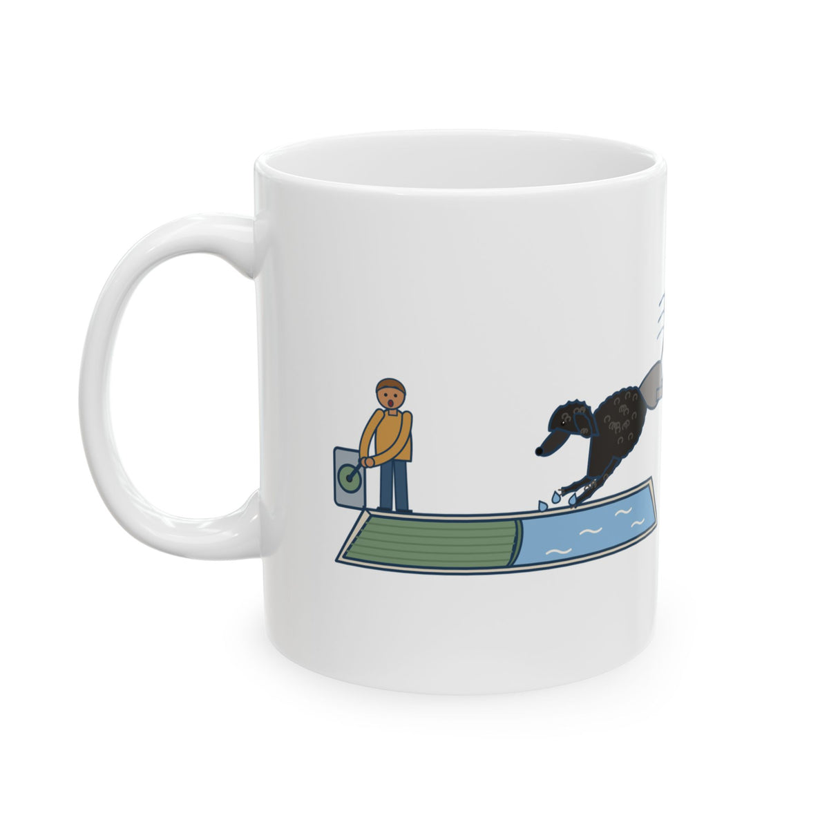 Portuguese Water Dog Mug - Into the Pool Before the Cover Is Off 11oz Coffee Mug