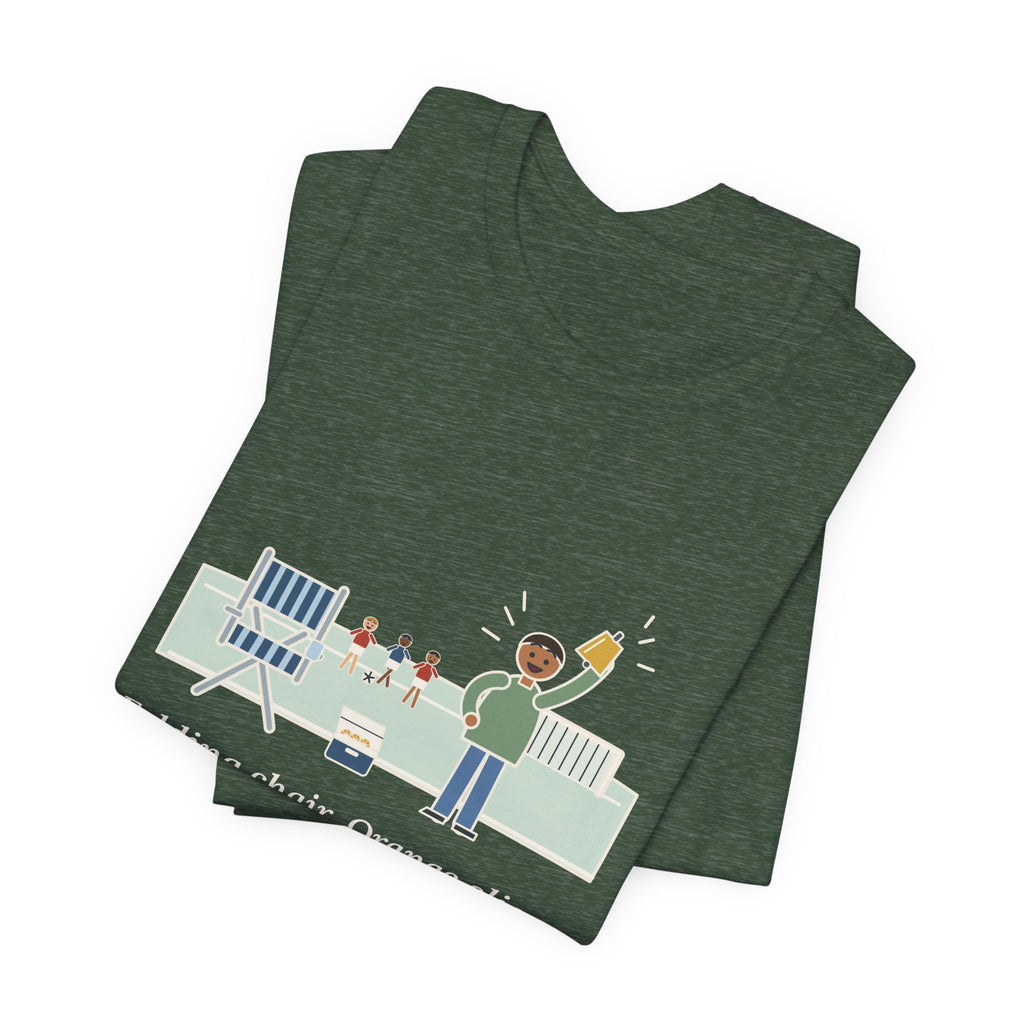 Folding Chair. Orange Slices. Loudest Voice on the Sideline. T-Shirt, Soccer Quote Tee with Sideline Parent