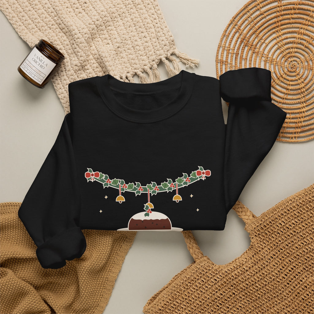 Tis the Season to Be Jolly Sweatshirt, Christmas Oliphant Quote Crewneck with Holly Swag