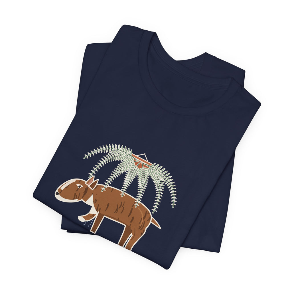 Bull Terrier T-Shirt - Trancing Under the Ferns Again Funny Ghost Walking Dog Tee
