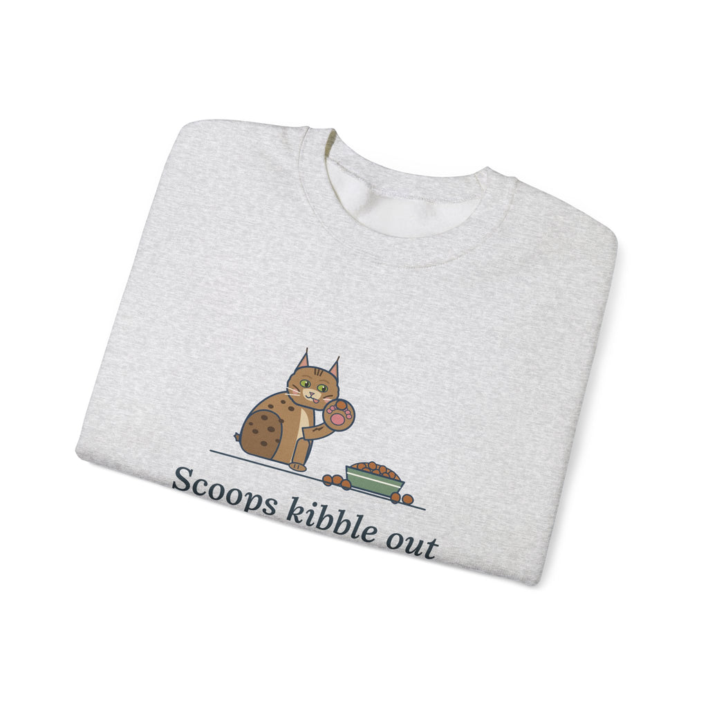 Pixiebob Cat Crewneck Sweatshirt - Kibble Scooped With Her Mitten Paw