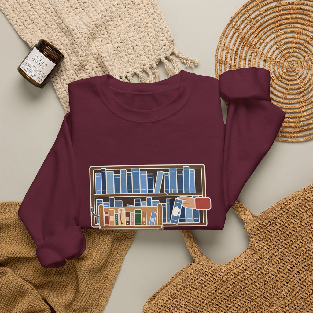 School Librarian Crewneck Sweatshirt - A Blue Book About a Dog. I'm On It.