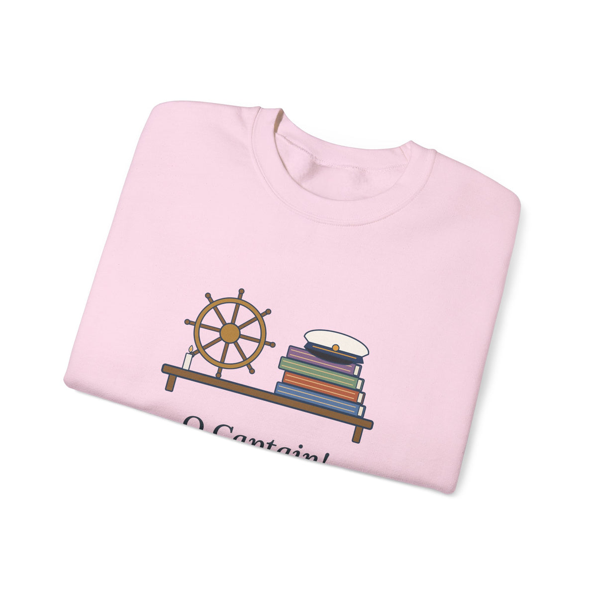 O Captain My Captain Sweatshirt, Teacher Walt Whitman Quote Crewneck with Captain's Desk
