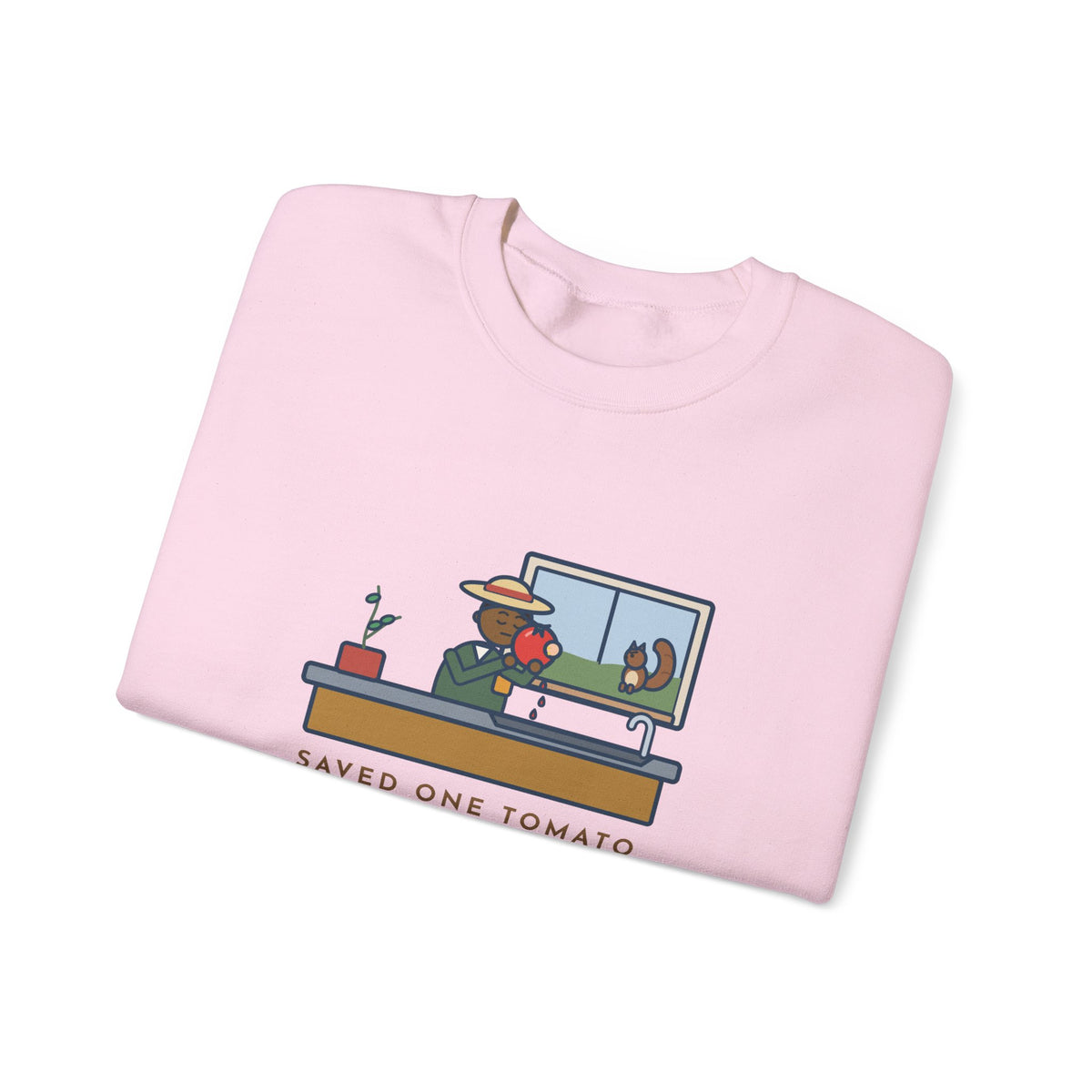 Saved One Tomato From the Squirrels Sweatshirt, Funny Gardener Crewneck with Sink Tomato