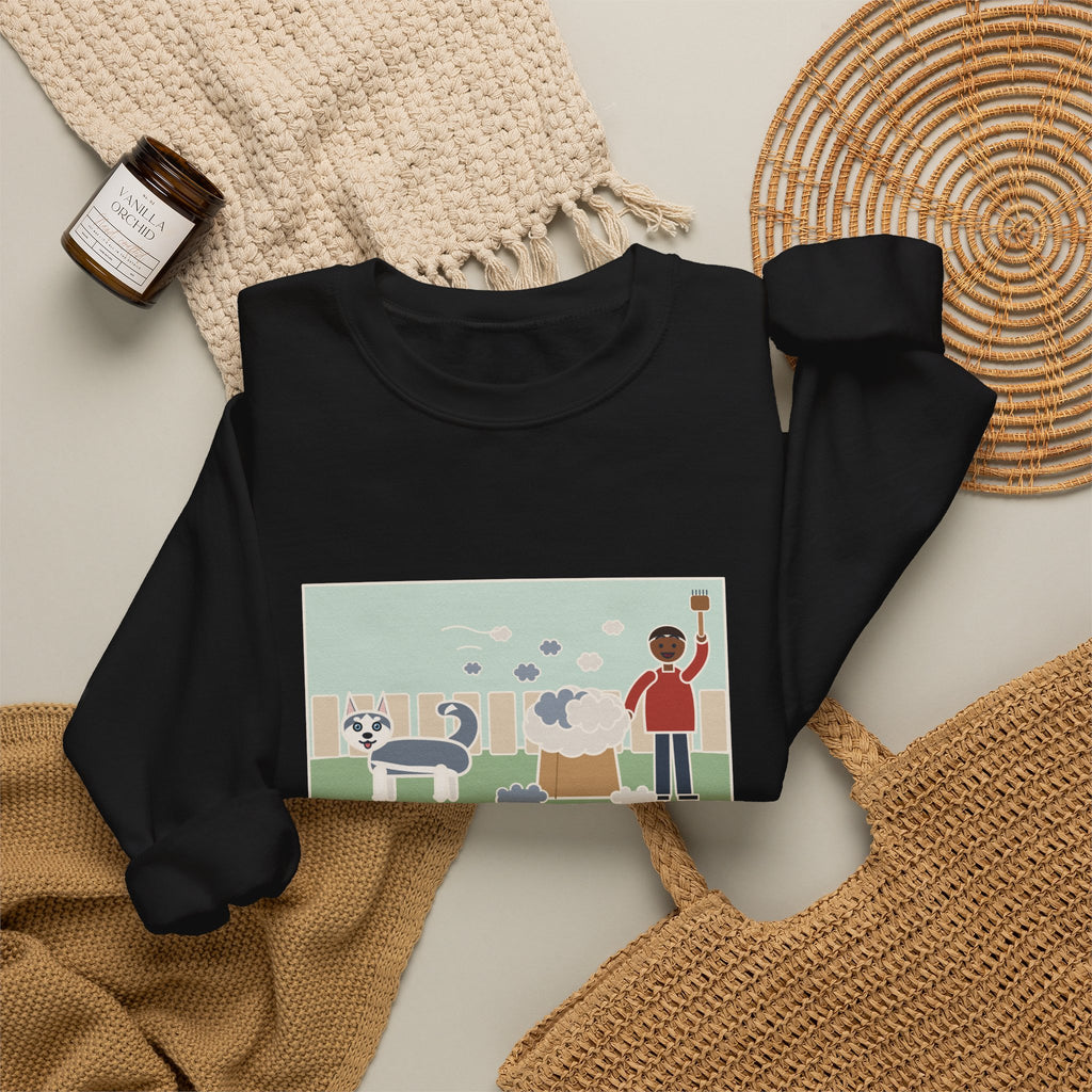 Pomsky Sweatshirt, Shed One Winter Coat, We Filled a Grocery Bag with It, Funny Shedding Season Crewneck