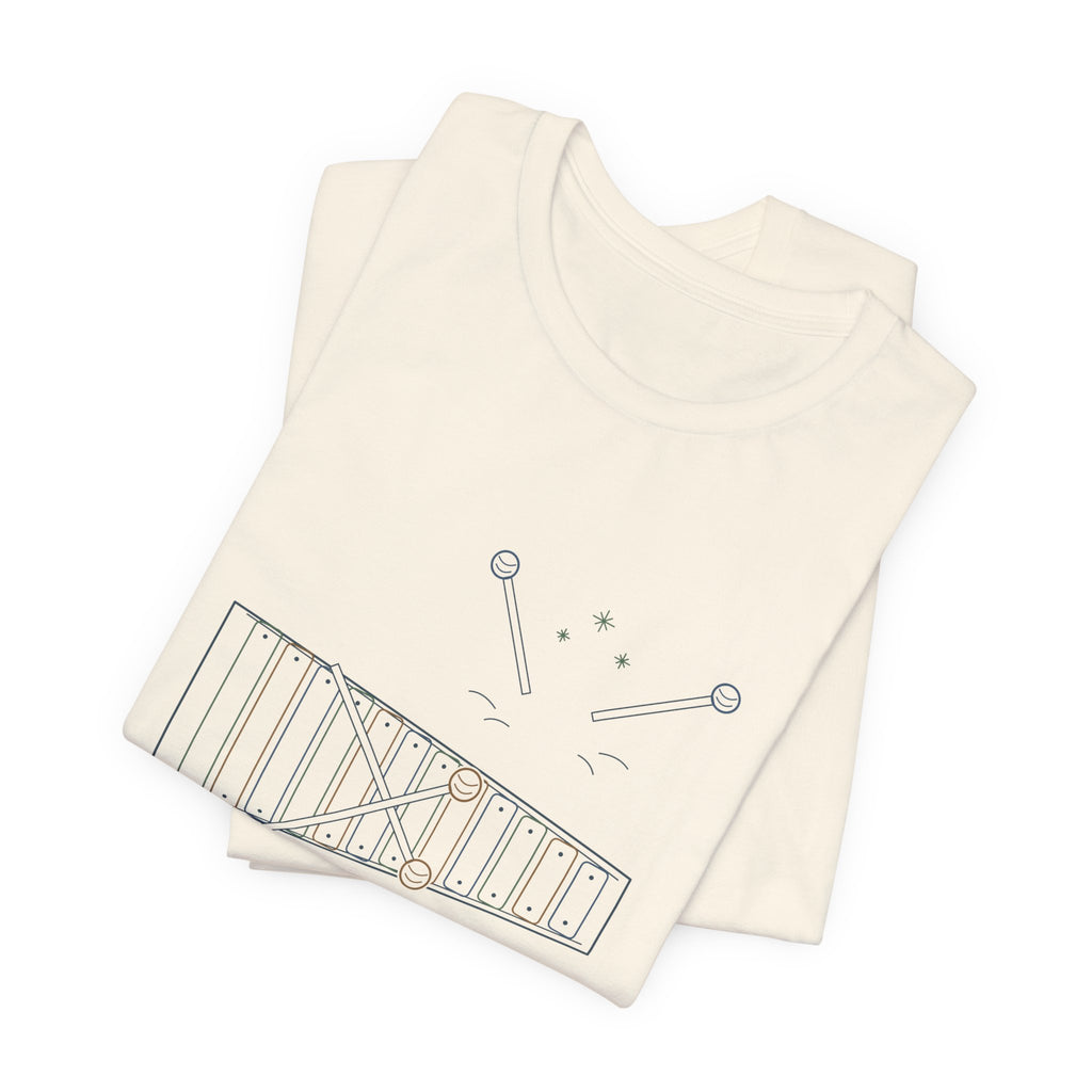 Elementary Music Teacher T-Shirt - Mallets Down, Eyes Up. Xylophone Classroom Tee